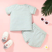 Toddler Boy Striped T-shirt & Shorts - PrettyKid