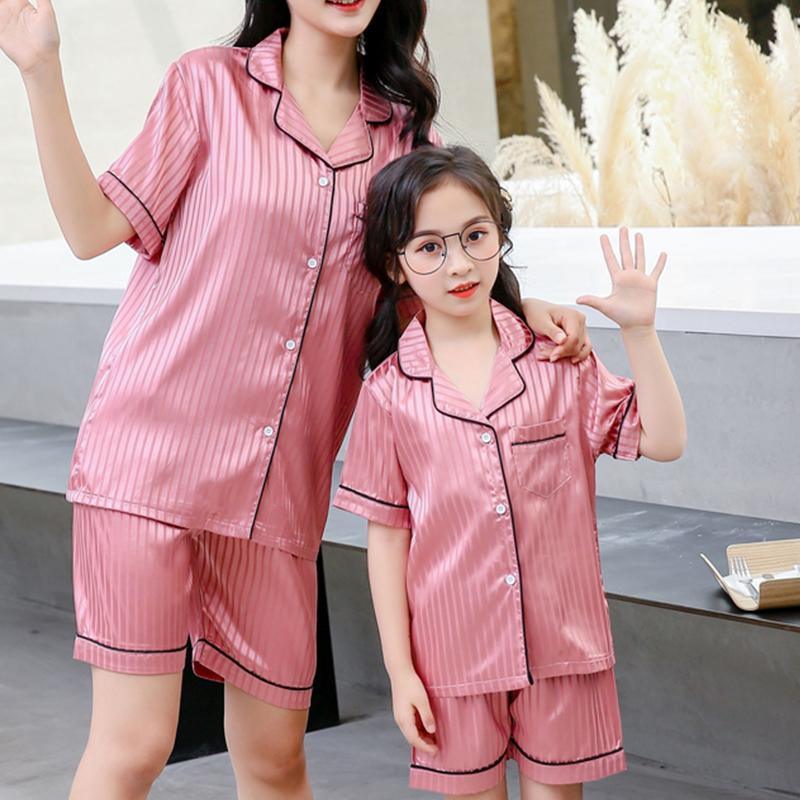 2-piece Solid Pajamas Mother Baby Clothes Wholesale children's clothing - PrettyKid