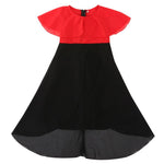 Kid Girl Red Chiffon Lrregular Skirt - PrettyKid