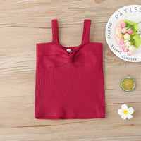 Baby Girl Solid Pattern Summer Vest - PrettyKid