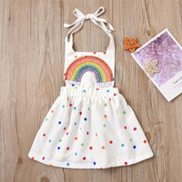 Baby Girls Rainbow Polka Dot Tie Dye Summer Dress Baby Clothes Wholesale Suppliers - PrettyKid