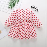 Girl Bow Dot Printed Dress - PrettyKid