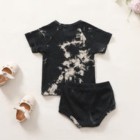 Baby Girl 2pcs Tie Dye T-shirt & Shorts - PrettyKid