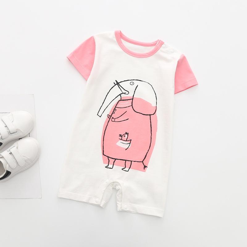 Elephant Printed Bodysuit for Baby Girl Wholesale children's clothing - PrettyKid