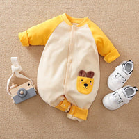 wholesale baby clothes for resale Baby Boy Cartoon Pattern Color-block Jumpsuit - PrettyKid