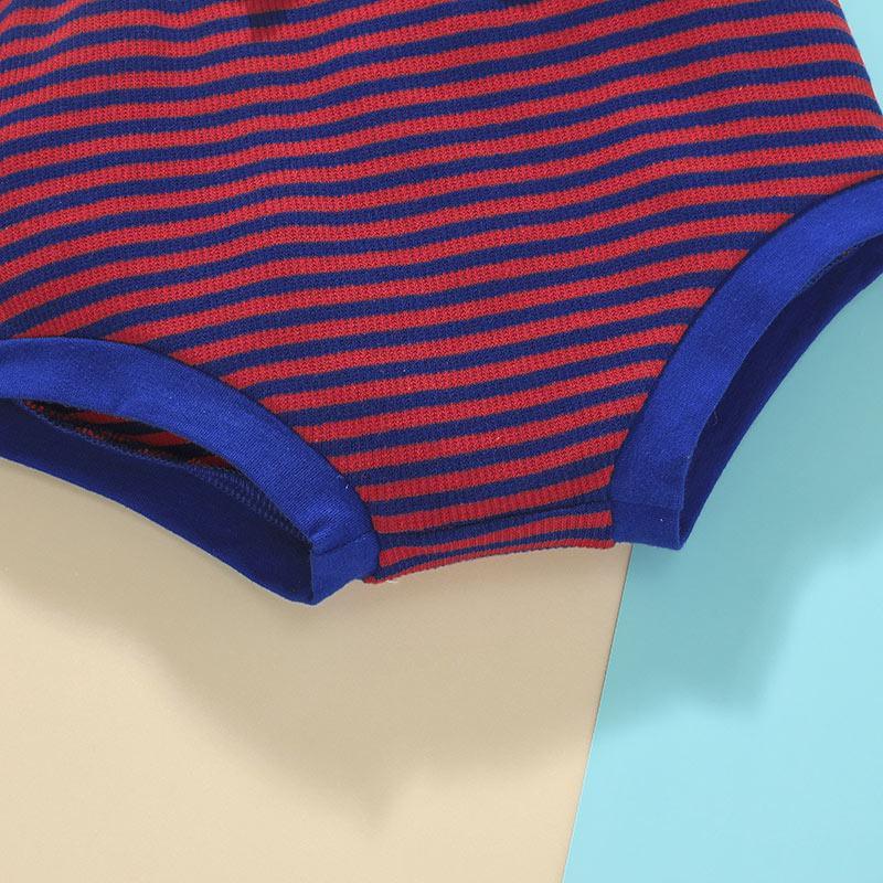 Baby Boy Sleeveless Striped Bodysuit & Shorts - PrettyKid