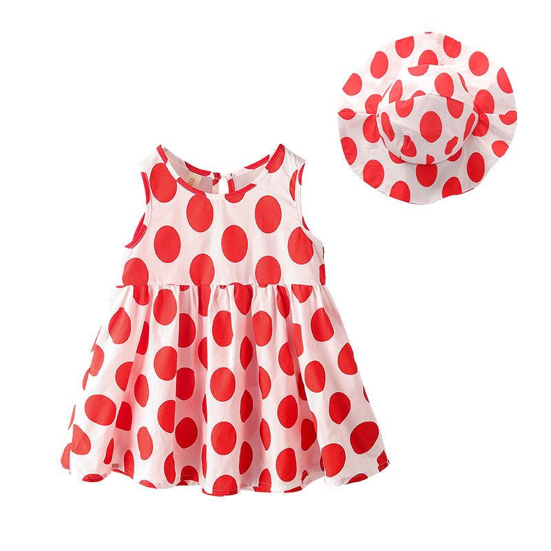 Grow Girl Polka Dot Print Dress & Hat - PrettyKid