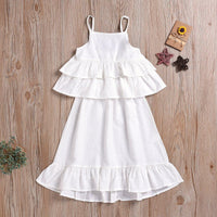 Fashionable Girls Suspender Solid Color Fishtail Dress - PrettyKid