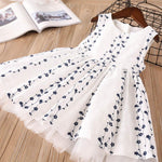 Girls Cotton Embroidered Dress Sleeveless Tulle Princess Dress - PrettyKid