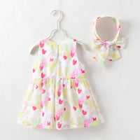 Girls Cute Love Heart Print Dress - PrettyKid