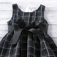 Toddler Girl Tulle Hem Sleeveless Belted Plaid Dress - PrettyKid