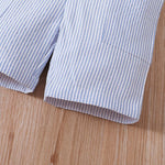 Baby Boy Color-block Shirt & Striped Overalls - PrettyKid