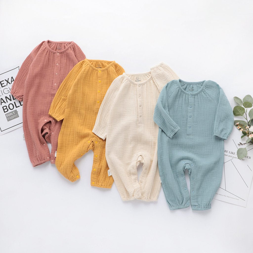 Long-Sleeve Solid Jumpsuit Children's clothing wholesale - PrettyKid