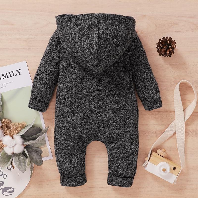 Solid Hooded Jumpsuit for Baby Boy - PrettyKid