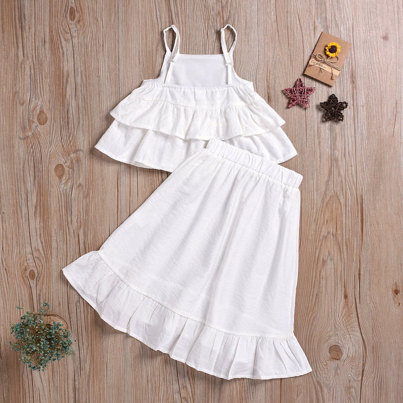 Fashionable Girls Suspender Solid Color Fishtail Dress - PrettyKid