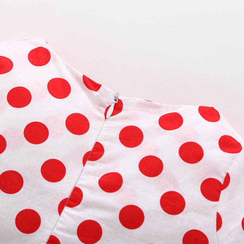 Girl Bow Dot Printed Dress - PrettyKid