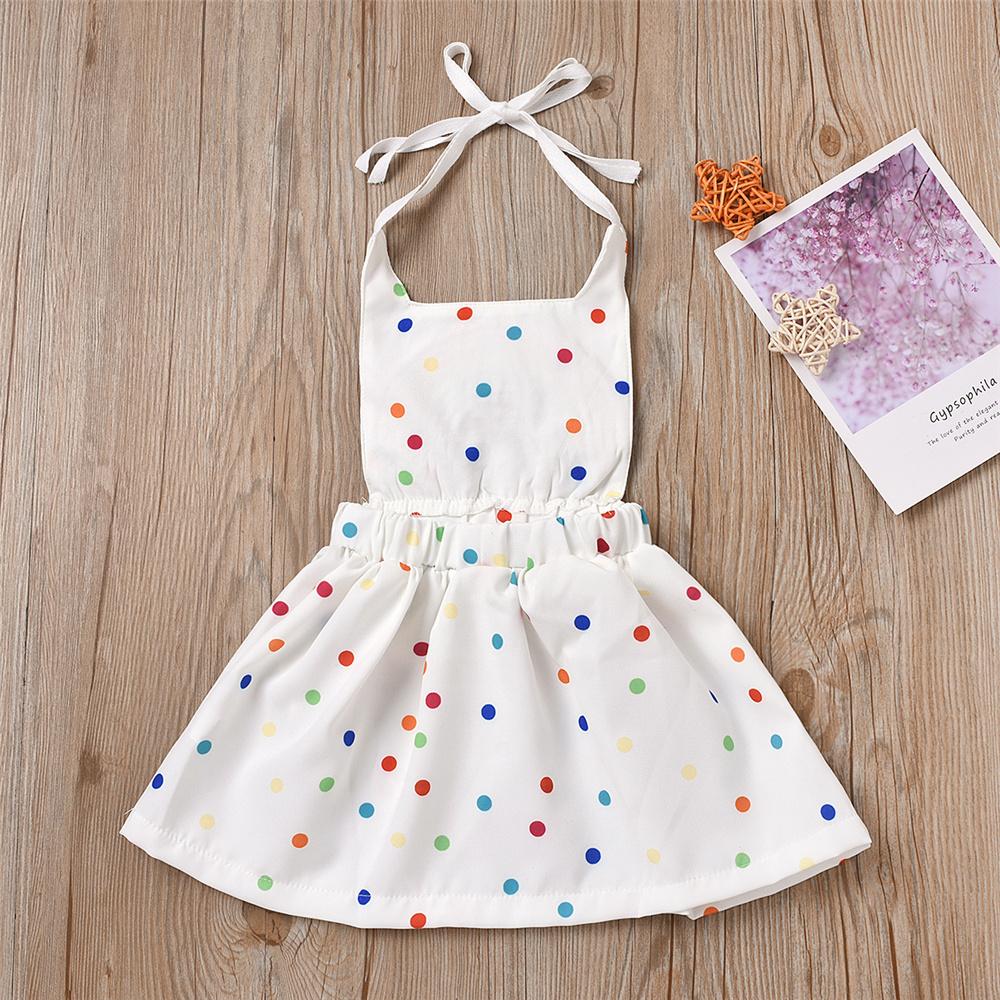 Baby Girls Rainbow Polka Dot Tie Dye Summer Dress Baby Clothes Wholesale Suppliers - PrettyKid