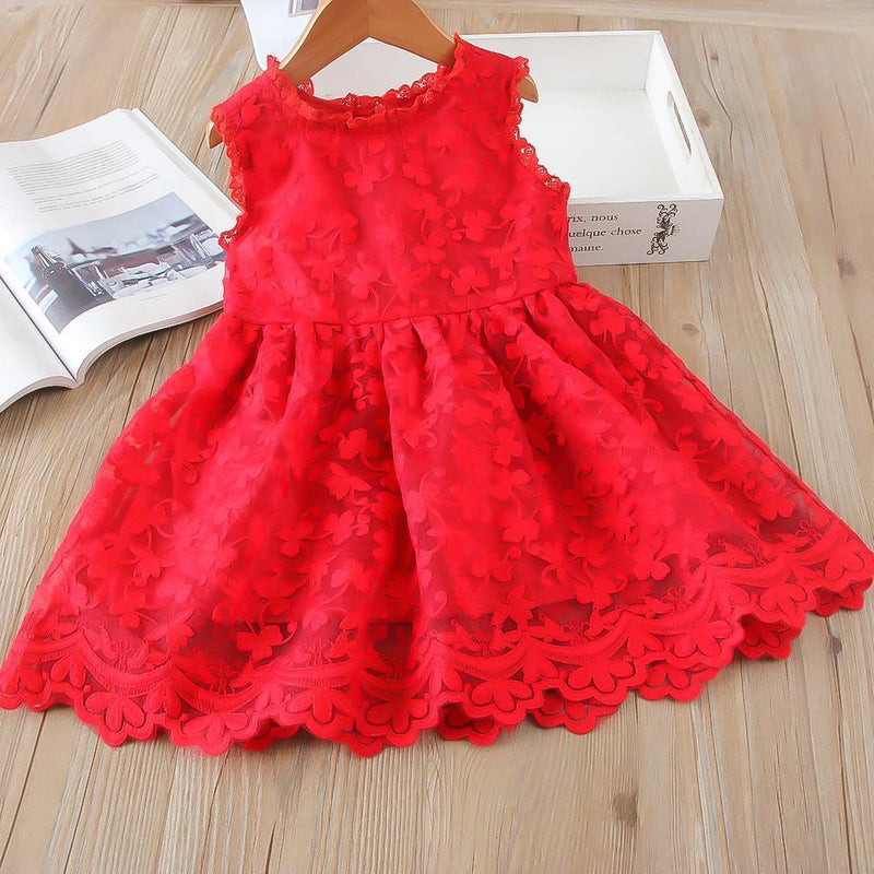 Girls Butterfly Exquisite Embroidered Dress Sleeveless Princess Dress - PrettyKid