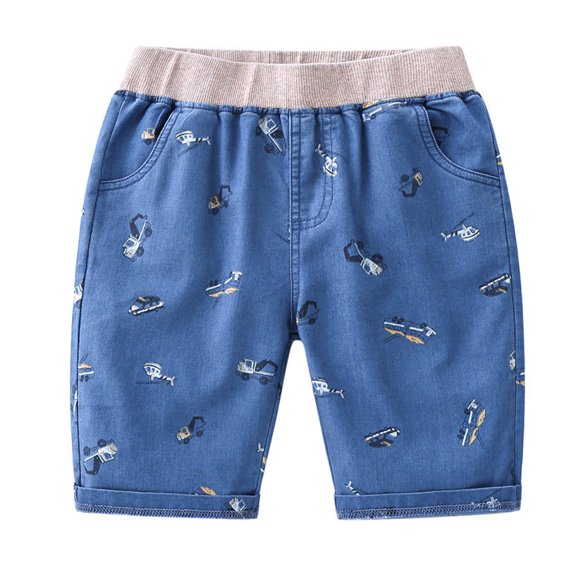 2-10years Toddler Kids Boy Denim Shorts 2022 Summer Pants Printing Casual Jeans Children's Pants Boys - PrettyKid