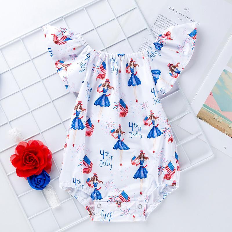 Cartoon Design Ruffle Bodysuit for Baby Girl Wholesale children's clothing - PrettyKid