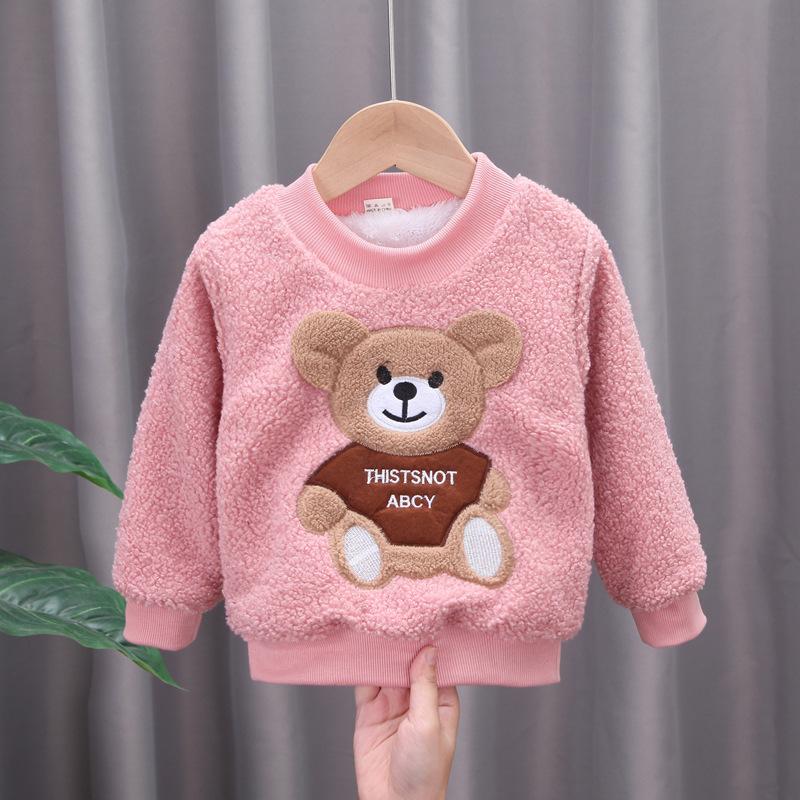 Bear Pattern Fleece-lined Sweatshirt for Children Boy - PrettyKid