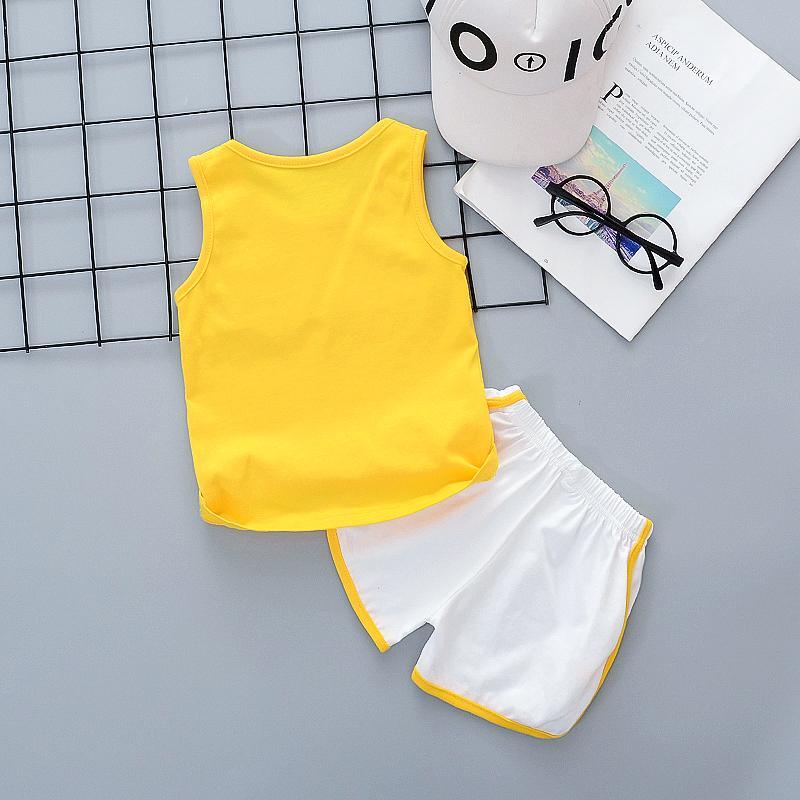 2-piece Letter Pattern Vest & Shorts for Children Boy - PrettyKid