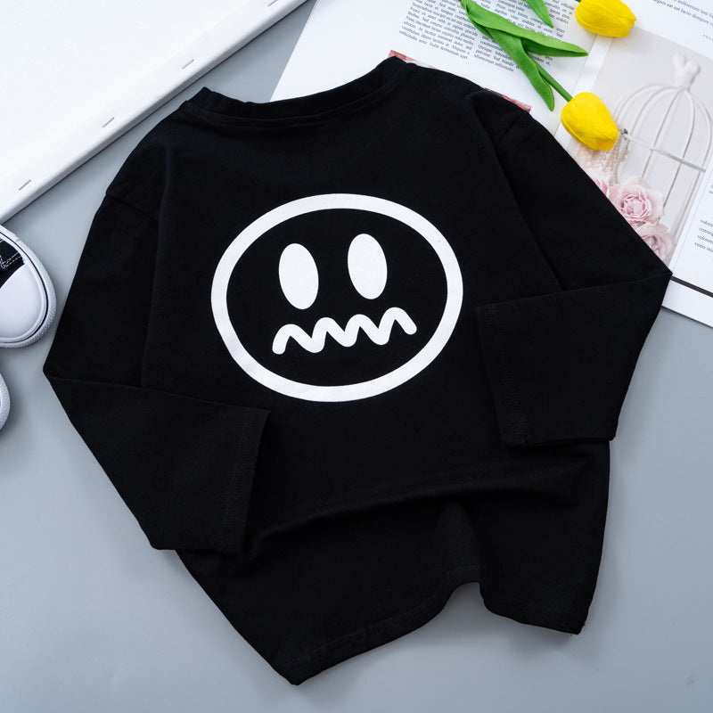 9M-6Y Long Sleeve Smiley Crew Neck Sweatshirt Wholesale Toddler Boy Clothes - PrettyKid