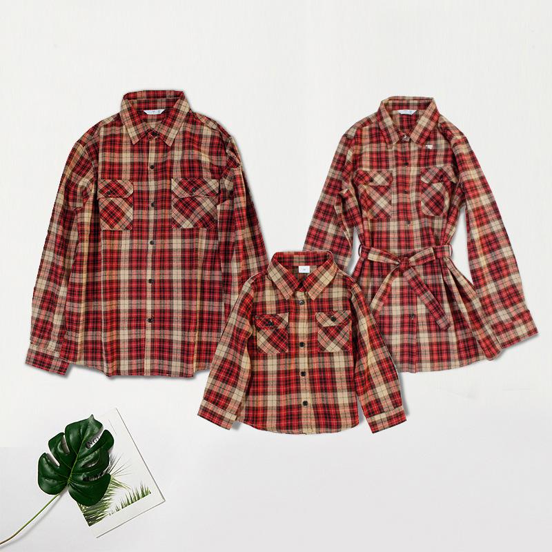 little boy wholesale clothing Whole Family Classic Plaid Shirt - PrettyKid