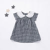 Baby Girls Short Sleeve Plaid Dress Summer Lapel Wholesale Baby Clothing - PrettyKid