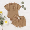 2-piece Solid Knit Bodysuit & Shorts for Baby Wholesale children's clothing - PrettyKid