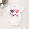 Baby Independence Day Glasses Printing Bodysuit - PrettyKid