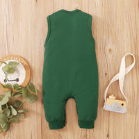 Baby Boy Sleeveless Cartoon Dinosaur Romper Baby One Piece Jumpsuit - PrettyKid