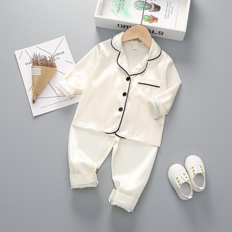 2-piece Solid Pajamas for Toddler Boy Children's clothing wholesale - PrettyKid