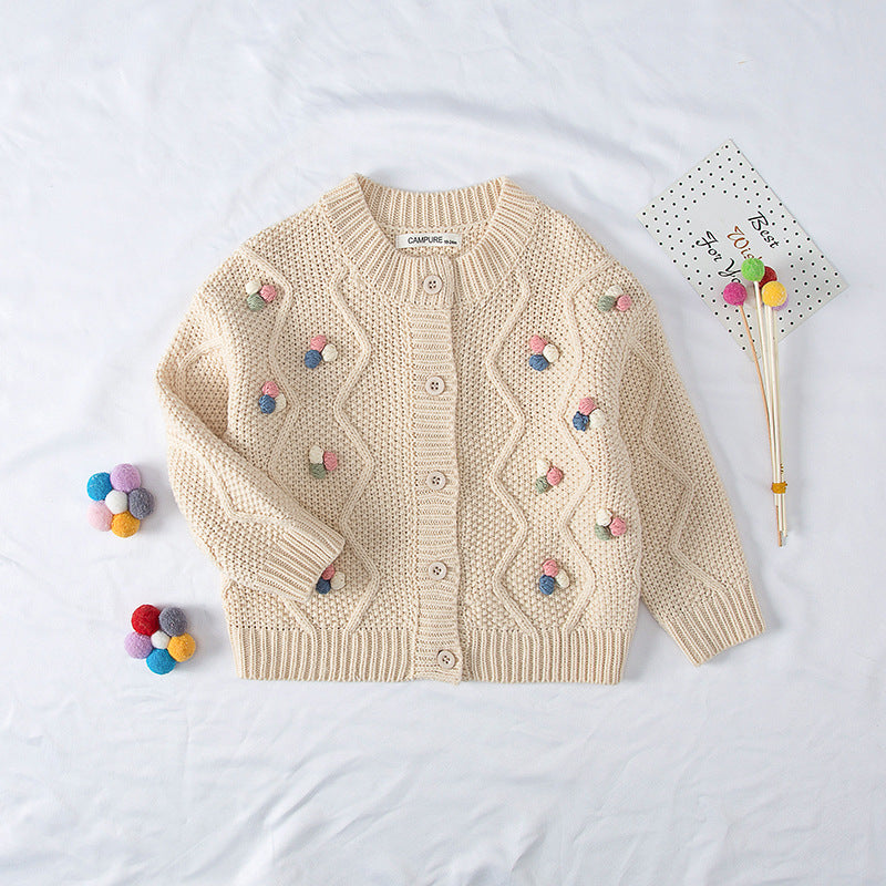 Crochet Knit Cardigan Sweater Wholesale Girls Clothes - PrettyKid