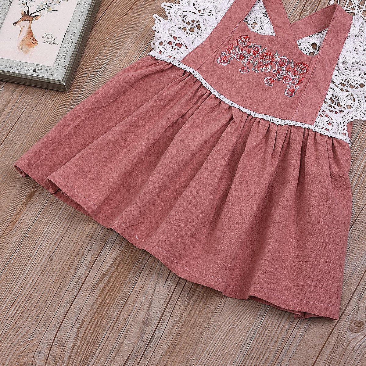 Toddler Girl Embroidered Lace Dress - PrettyKid