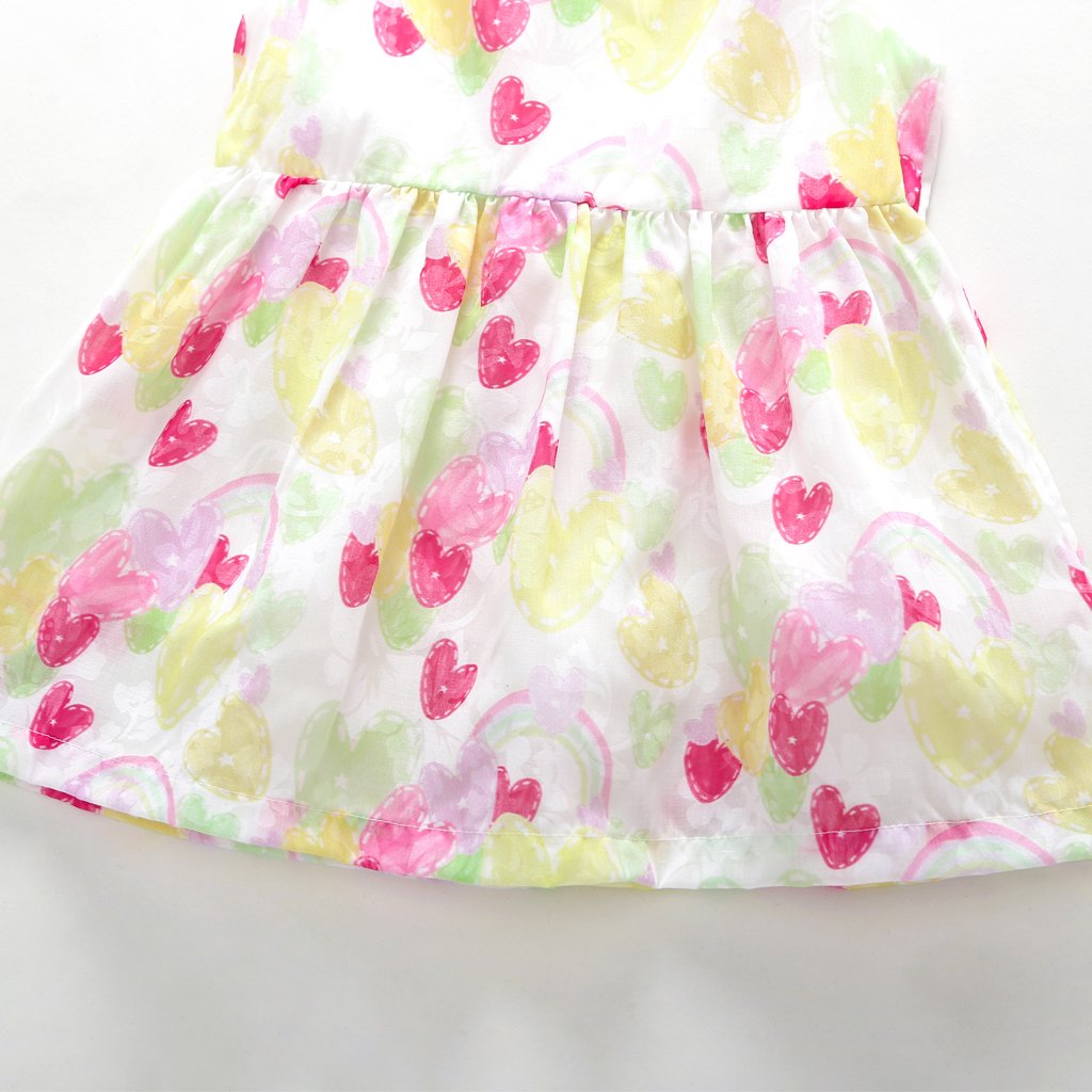 Girls Cute Love Heart Print Dress - PrettyKid