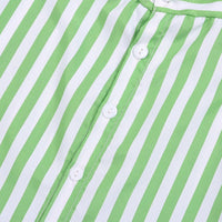 Toddler Girls Green Striped Princess Dress Bow Suspender Dress - PrettyKid