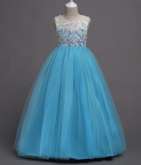 Beautiful Girl Prom Lace Tulle Evening Dress - PrettyKid