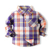 18months-7years Toddler Boy Shirts Children's Clothing Wholesale Boys Long-Sleeved Shirts Plaid Shirts Cotton Tops - PrettyKid