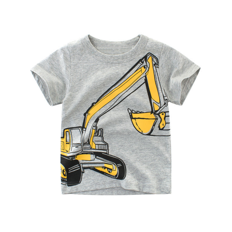 18M-9Y Toddler Boys Excavator T-Shirts Fashion Clothes For Boys - PrettyKid