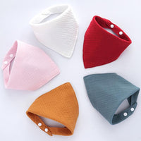 5pcs Solid Color Cotton Bibs - PrettyKid