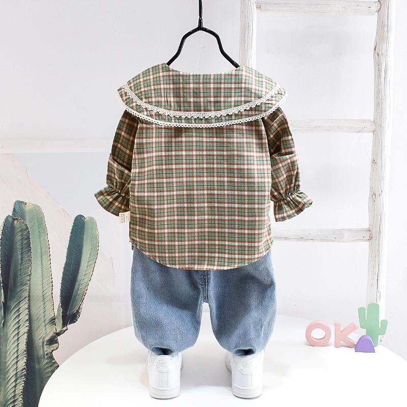 2-piece Plaid Shirt & Pants for Todlder Girl - PrettyKid