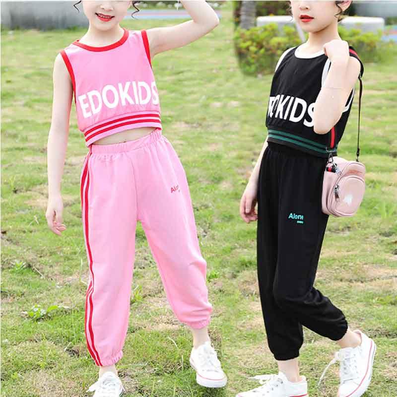 2-piece Letter Pattern Vest & Pants for Girl - PrettyKid