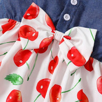 Toddler Girl Cherry Print Ruffle Armhole Dress - PrettyKid