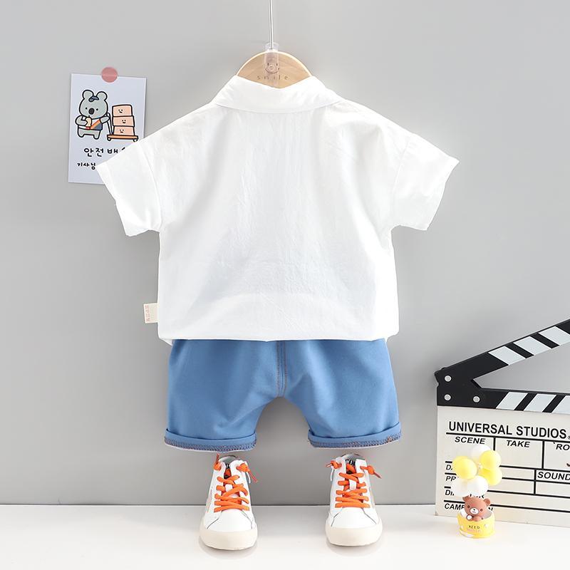 Toddler Boy Dinosaur Pattern Shirt T-shirt & Animal Pattern Shorts Wholesale Children's Clothing - PrettyKid