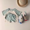 6M-3Y Baby Raglan Sleeves Hit Color Tops & Shorts Wholesale Baby Boutique Clothing - PrettyKid