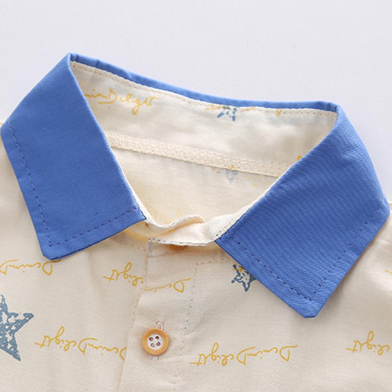 Toddler Boy Star Pattern Polo T-shirt & Pocket Shorts Wholesale Children's Clothing - PrettyKid