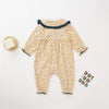 Contrast Collar Floral Baby Girl Jumpsuit - PrettyKid