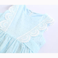 Girls Lace Vest Skirt Solid Color Sleeveless Princess Dress - PrettyKid