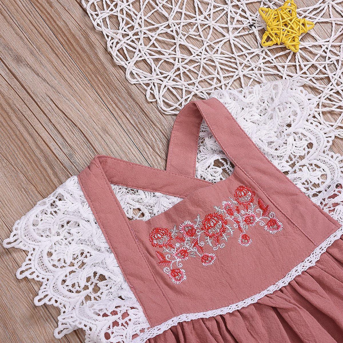 Toddler Girl Embroidered Lace Dress - PrettyKid